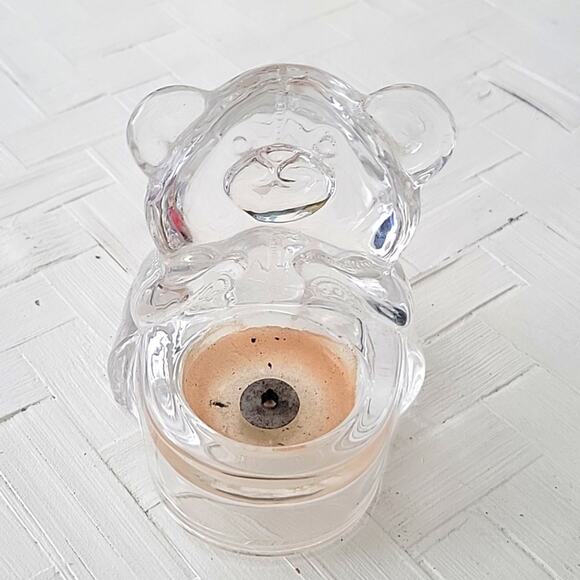 Partylite Teddy Bear Glass Crystal Teddy Bear Candle Holder 4" - Picture 4 of 7